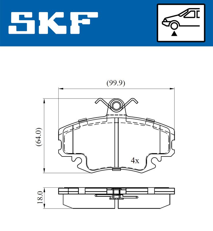 SKF VKBP 80050 Brake Pad Set, disc brake