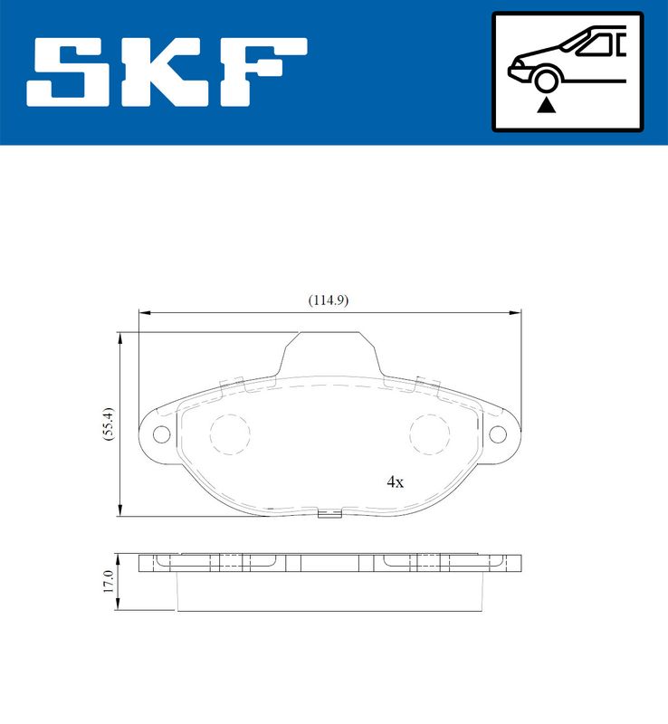 SKF VKBP 80162 E Brake Pad Set, disc brake