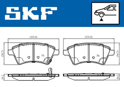 Brake Pad Set, disc brake SKF VKBP 80185 A