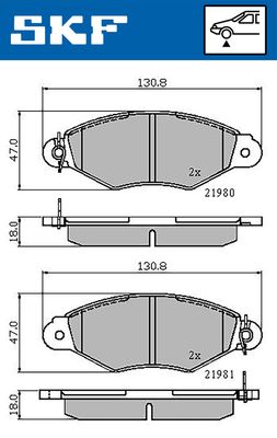 Brake Pad Set, disc brake SKF VKBP 80212