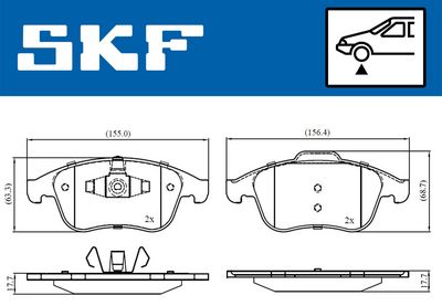 Brake Pad Set, disc brake SKF VKBP 80336