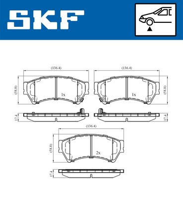 Brake Pad Set, disc brake SKF VKBP 80410 A
