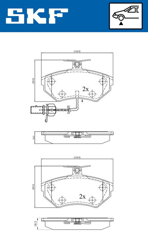 SKF VKBP 80547 E Brake Pad Set, disc brake