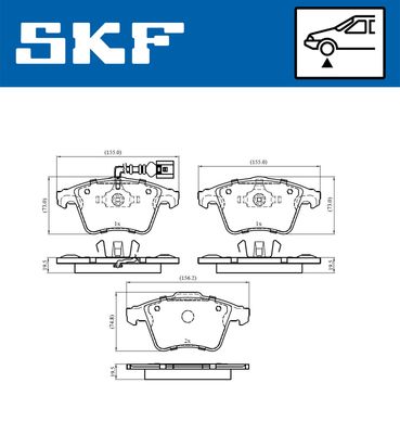 Brake Pad Set, disc brake SKF VKBP 80589 E