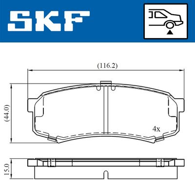 Brake Pad Set, disc brake SKF VKBP 90136
