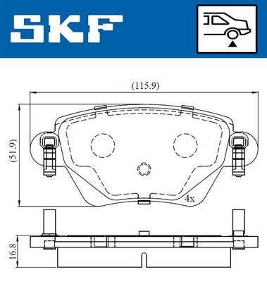 Brake Pad Set, disc brake SKF VKBP 90170