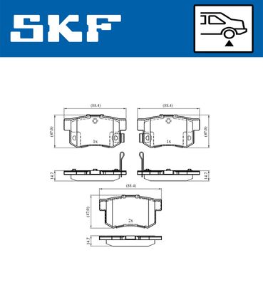 Brake Pad Set, disc brake SKF VKBP 90451 A