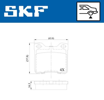 Brake Pad Set, disc brake SKF VKBP 90540