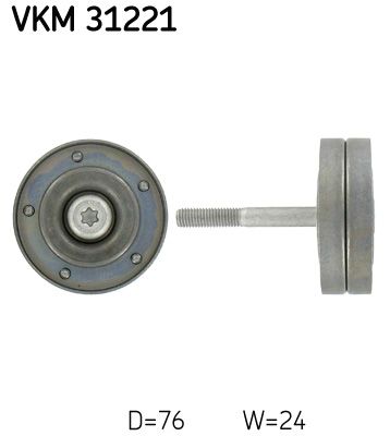 Deflection/Guide Pulley, V-ribbed belt SKF VKM 31221