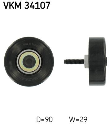 Deflection/Guide Pulley, V-ribbed belt SKF VKM 34107