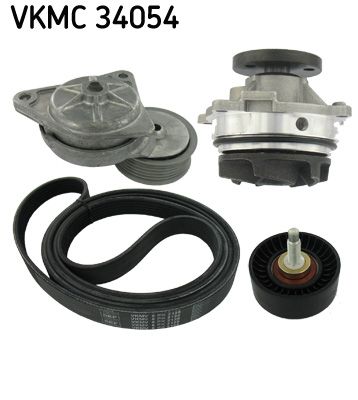 Water Pump + V-Ribbed Belt Kit SKF VKMC 34054