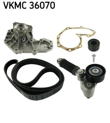 Water Pump + V-Ribbed Belt Kit SKF VKMC 36070