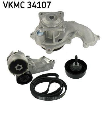 SKF VKMC 34107 Water Pump + V-Ribbed Belt Kit