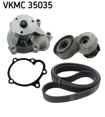 Water Pump + V-Ribbed Belt Kit SKF VKMC 35035