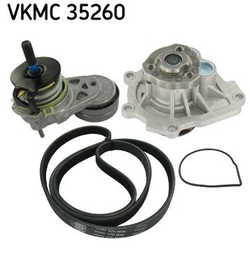 Water Pump + V-Ribbed Belt Kit SKF VKMC 35260