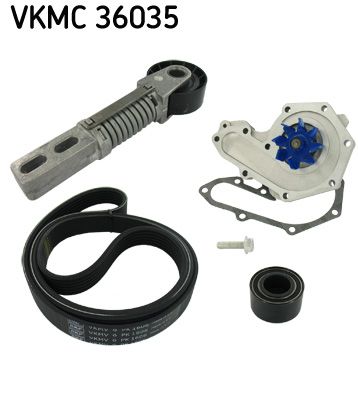 Water Pump + V-Ribbed Belt Kit SKF VKMC 36035