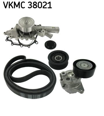 Water Pump + V-Ribbed Belt Kit SKF VKMC 38021