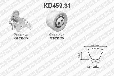 Timing Belt Kit SNR KD459.31