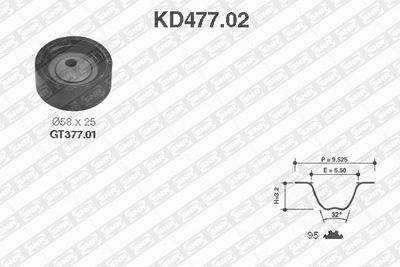 Timing Belt Kit SNR KD477.02