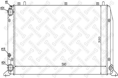 Radiator, engine cooling STELLOX 10-25016-SX