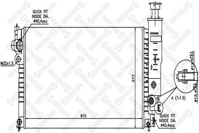 Radiator, engine cooling STELLOX 10-25036-SX