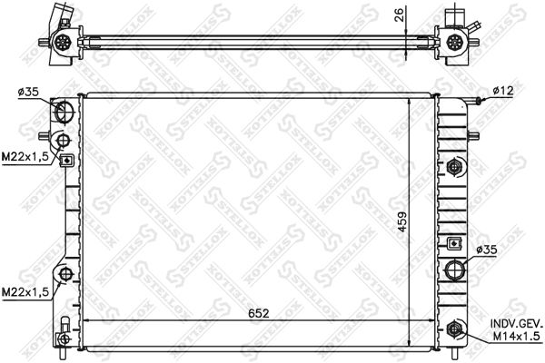 STELLOX 10-25065-SX Radiator, engine cooling