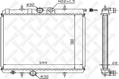 Radiator, engine cooling STELLOX 10-25122-SX