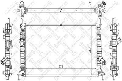 Radiator, engine cooling STELLOX 10-25182-SX