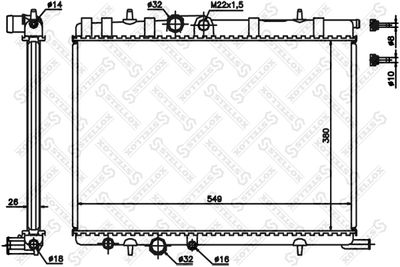 Radiator, engine cooling STELLOX 10-25354-SX