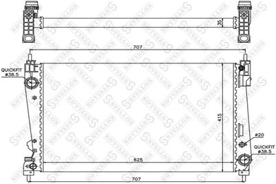 Radiator, engine cooling STELLOX 10-25770-SX