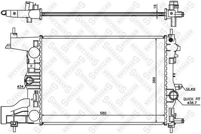 Radiator, engine cooling STELLOX 10-26032-SX