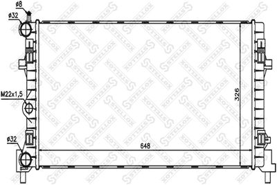 Radiator, engine cooling STELLOX 10-26222-SX