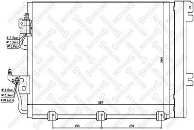 Condenser, air conditioning STELLOX 10-45003-SX