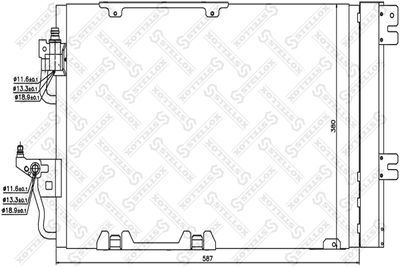 Condenser, air conditioning STELLOX 10-45019-SX