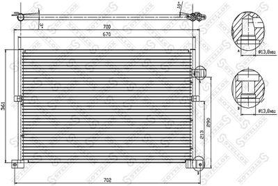 Condenser, air conditioning STELLOX 10-45021-SX