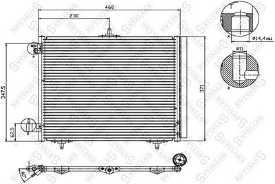 Condenser, air conditioning STELLOX 10-45040-SX