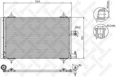 Condenser, air conditioning STELLOX 10-45064-SX