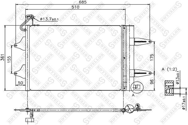 STELLOX 10-45166-SX Condenser, air conditioning