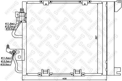 Condenser, air conditioning STELLOX 10-45195-SX