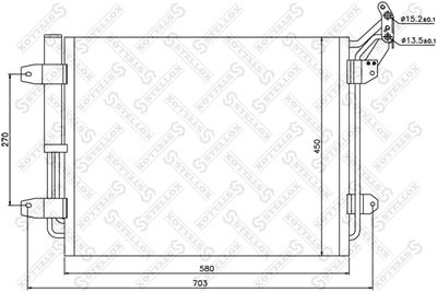 Condenser, air conditioning STELLOX 10-45198-SX