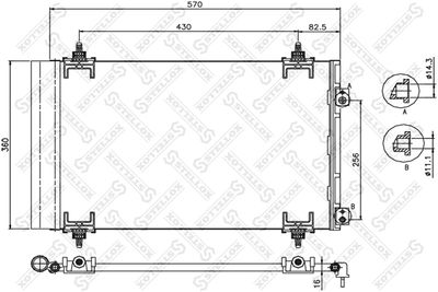 Condenser, air conditioning STELLOX 10-45222-SX