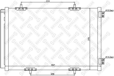 Condenser, air conditioning STELLOX 10-45632-SX