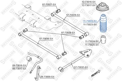 Protective Cap/Bellow, shock absorber STELLOX 11-73022-SX