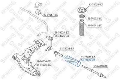 Bellow, steering STELLOX 14-74025-SX