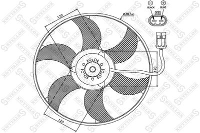 Fan, engine cooling STELLOX 29-99308-SX