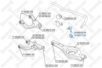 Link/Coupling Rod, stabiliser bar STELLOX 56-00017-SX
