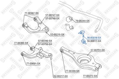 Link/Coupling Rod, stabiliser bar STELLOX 56-00018-SX