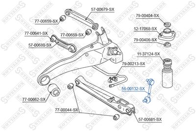 Link/Coupling Rod, stabiliser bar STELLOX 56-00132-SX