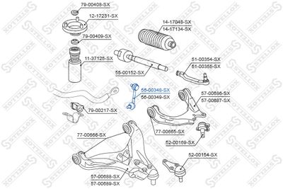 Link/Coupling Rod, stabiliser bar STELLOX 56-00348-SX