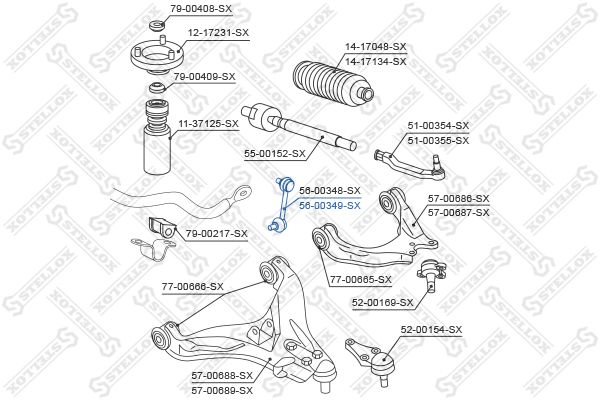 STELLOX 56-00349-SX Link/Coupling Rod, stabiliser bar